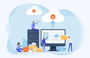 Business,Flat,Vector,Design,Technology,File,Upload,Backup,On,Cloud